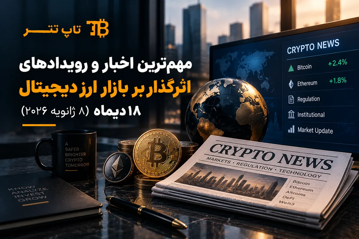 مهمترین اخبار و رویدادهای اثرگذار بر بازار ارز دیجیتال 18 دیماه ( ۸ ژانویه ۲۰۲۶ )