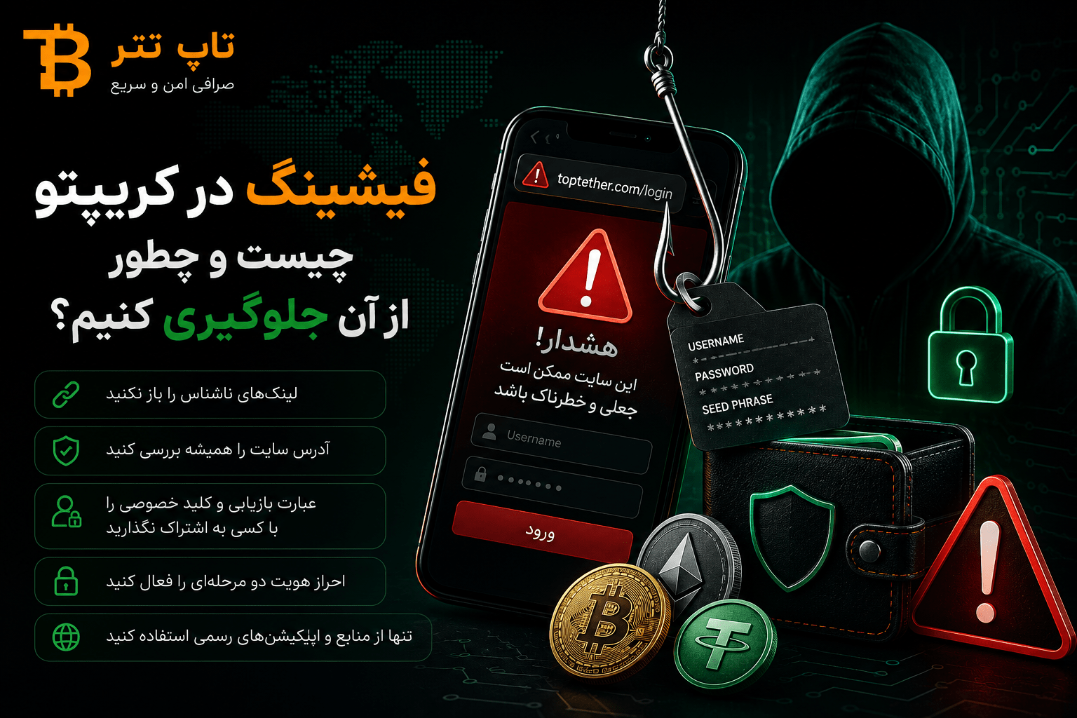 فیشینگ در کریپتو چیست و چگونه از آن جلوگیری کنیم؟